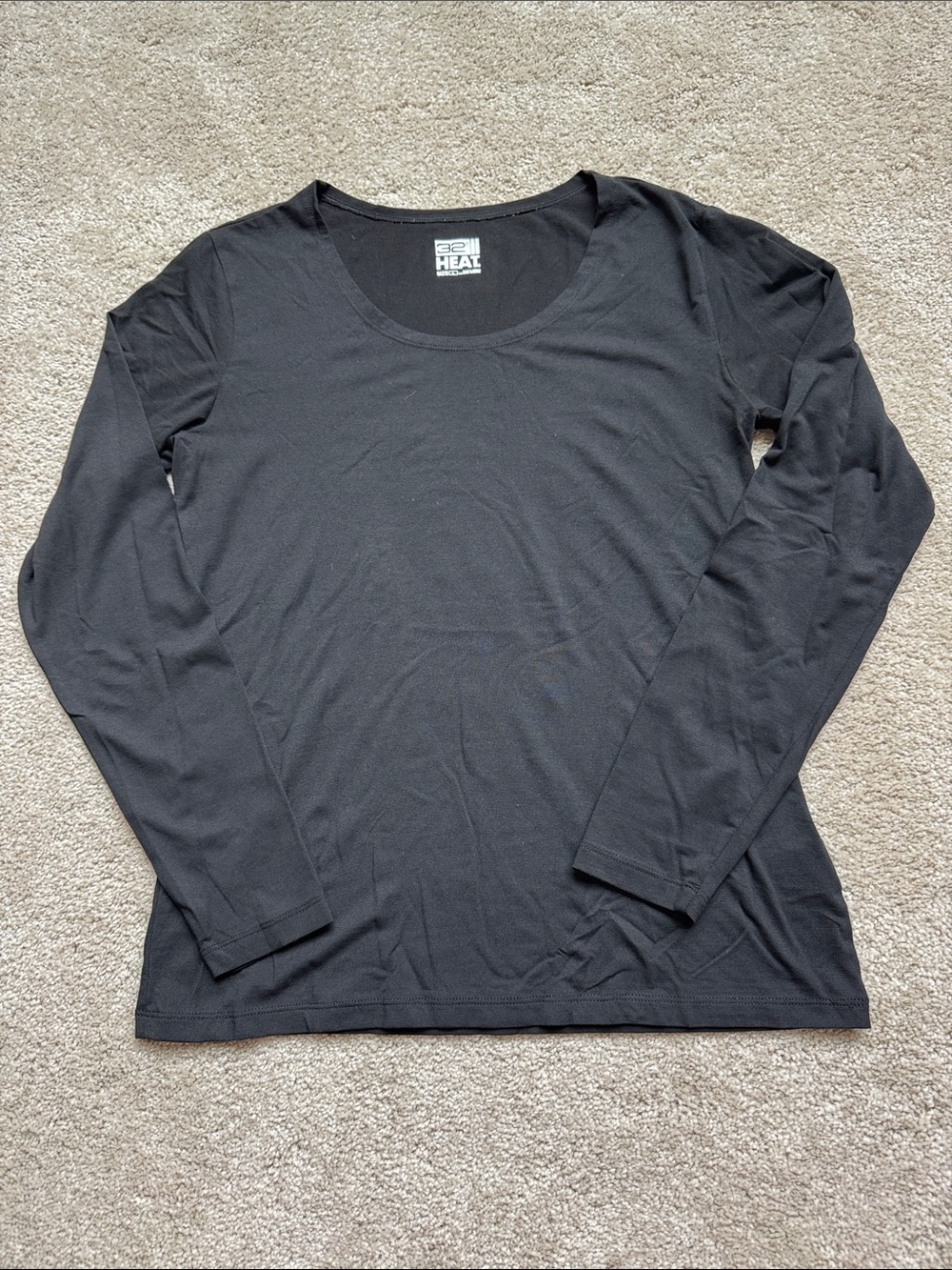 32 Degrees Black Long Sleeve Base Layer - size large